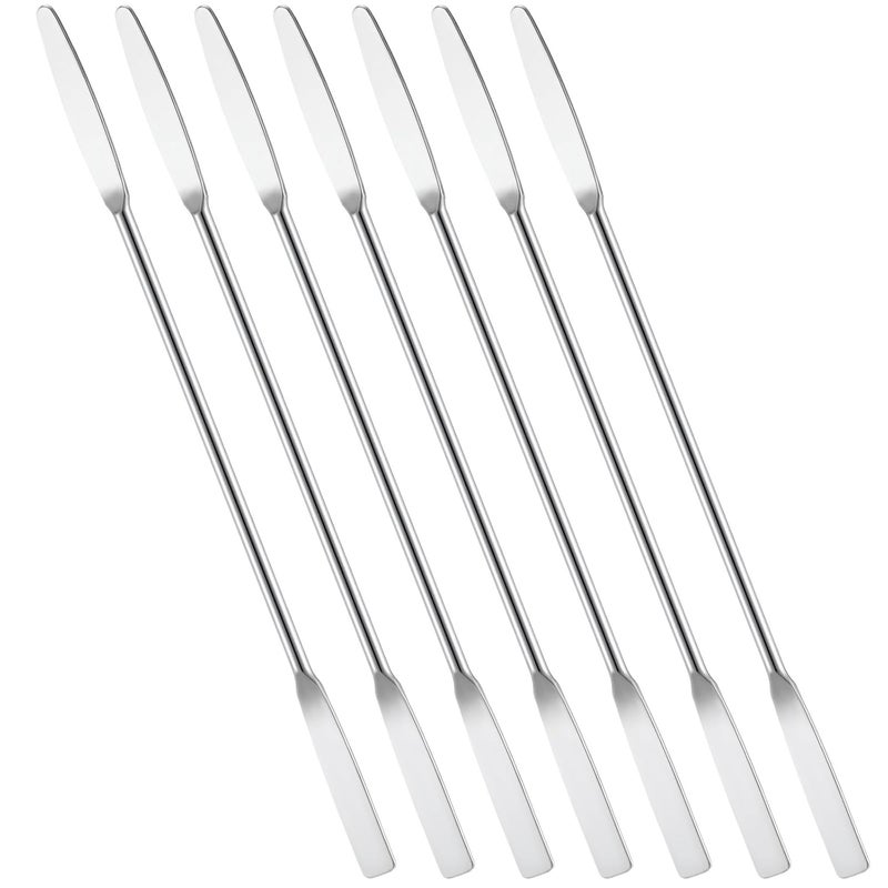Andibro 7 Pcs Micro Metal Spatula, 6"Lab Spatula Double Ended Micro Spatula Stainless Steel Mini Square/Round End for Mixing Cosmetics Kitchen Laboratories - Image 1